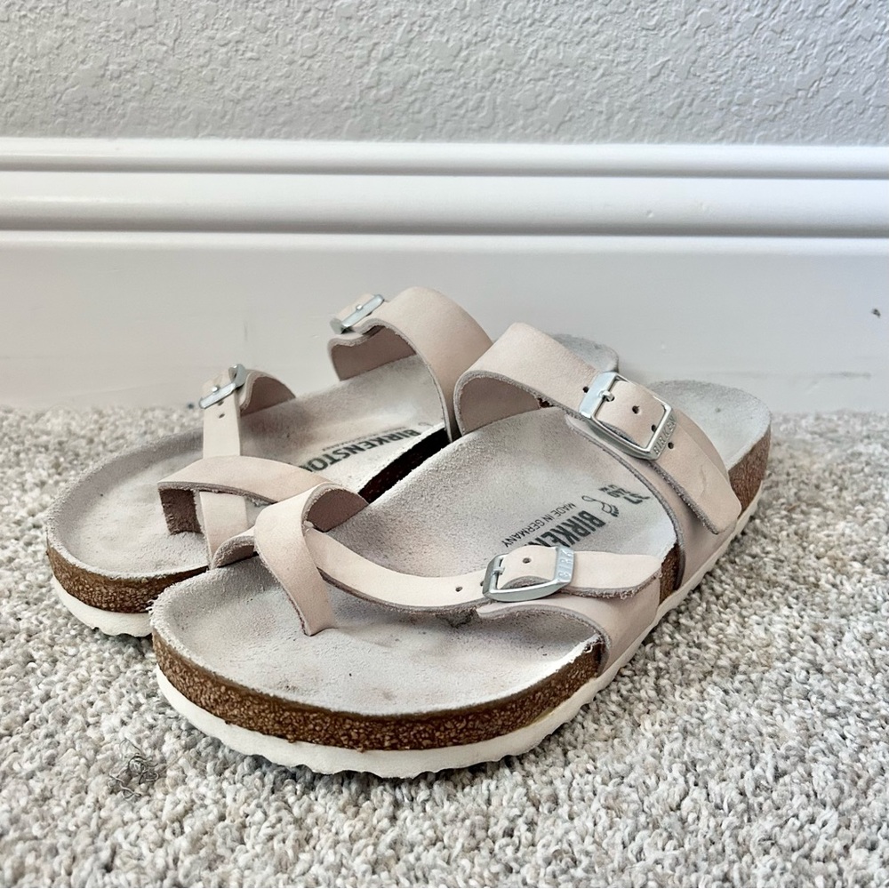 Birkenstock Mayari Birko-Flor Sandals Size 37 US 6-6.5 Off White Cream